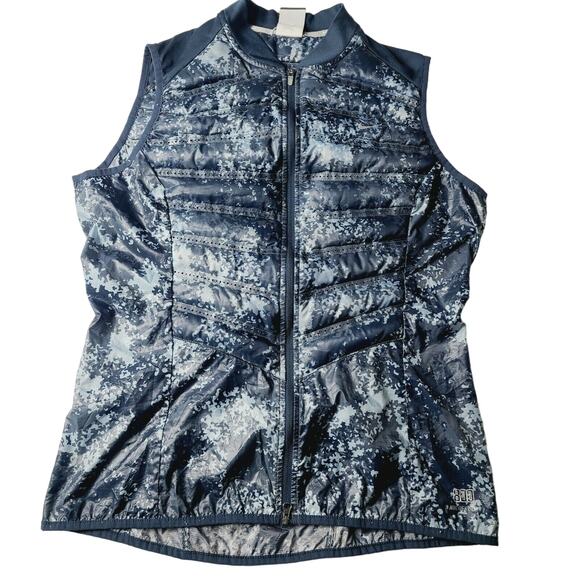 Nike Women’s Aeroloft 800 Blue Gray Camouflage Full Zip Puffer Vest Size Large - Picture 1 of 10
